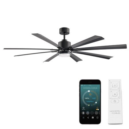 Modern Forms Fans Size Matters Indoor or Outdoor Smart Ceiling Fan 2700-3000-4000-5000K LED in Matte Black FR-W2403-65L-MB